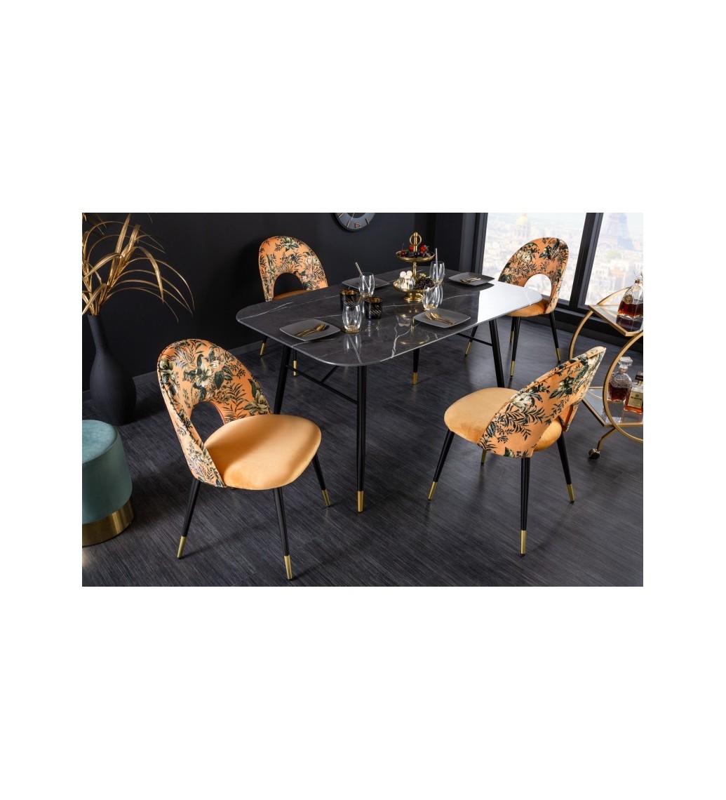 Krzesło ELEONOR żółte pasuje również do aranżacji toskańskich, klasycznych, angielskich, boho czy glamour.