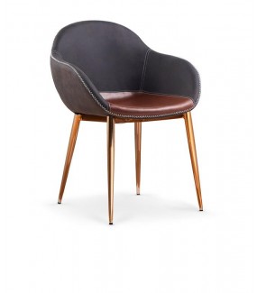 Krzesło Enders szaro brązowe do salonu oraz jadalni w stylu industrialnym, retro oraz klasycznym