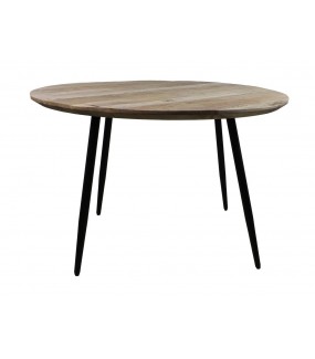 Stół Iron Craft Bern L z drewna Mango 140 cm do jadalni w stylu industrialnym.
