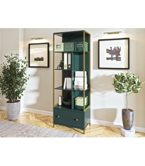 Przepiękny Regał CLOE 70 cm zielony do salonu oraz domowego gabinetu w stylu nowoczesnym, klasycznym oraz glamour.