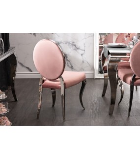 Krzesło VIENNA różowe do salonu w stylu barokowym. Idealne do jadalni zaaranżowanej w stylu glamour.