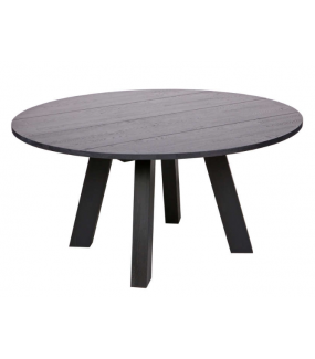 Okrągły stół z drewna dębowego w kolorze czarnym będzie idealny do kuchni w stylu skandynawskim.