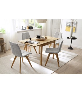 Stół rozkładany BRESLAU 80 cm - 140 cm dąb dziki z prostą krawędzią do jadalni w stylu klasycznym oraz skandynawskim.