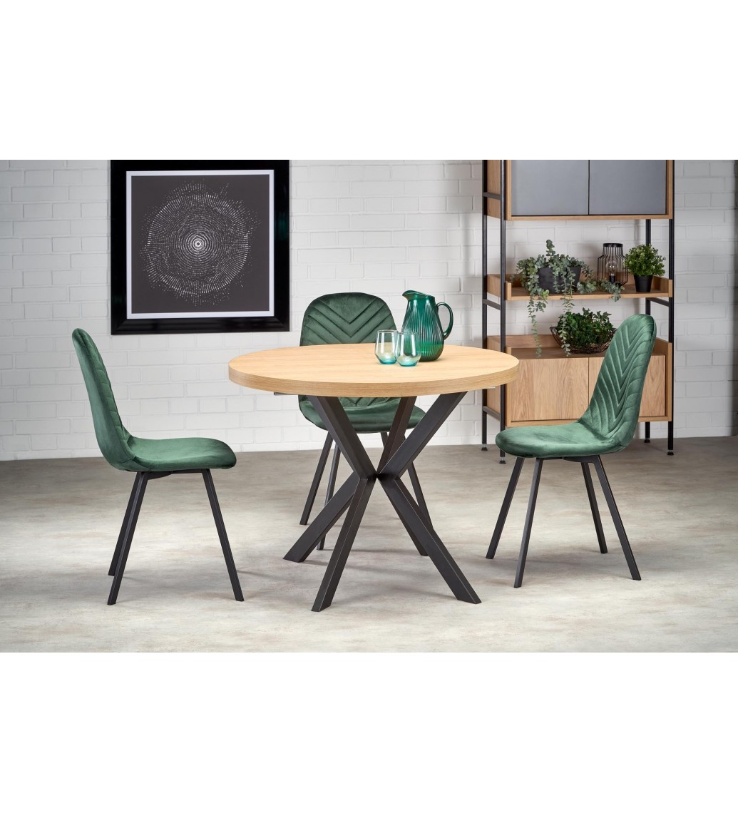 Stół rozkładany PERONI 100 cm - 250 cm w kolorze dąb złoty do salonu w stylu industrialnym, przemysłowym oraz loftowym.