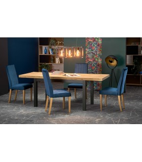 Stół rozkładany TIAGO 140 cm - 220 cm w kolorze dąb craft do salonu w stylu industrialnym, przemysłowym oraz loftowym.