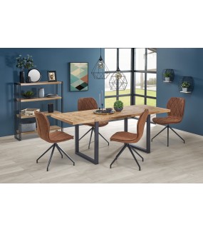 Stół rozkładany HORUS 126 cm - 206 cm w kolorze dąb jasny do salonu oraz jadalni w stylu industrialnym oraz przemysłowym.