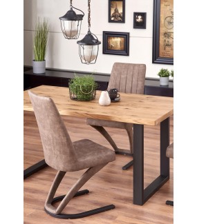 Stół rozkładany PEREZ 160 cm - 250 cm w kolorze dąb jasny do salonu oraz jadalni w stylu industrialnym, przemysłowym .