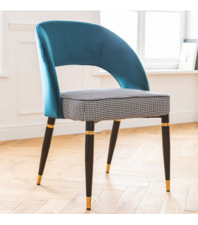 Krzesło SAMANTHA niebiesko - szare - pepitka