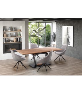 Stół rozkładany URABNO 160 cm - 220 cm w kolorze dąb złoty do salonu w stylu industrialnym ,przemysłowym oraz loftowym.