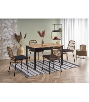 Stół rozkładany GREG 124 cm - 168 cm w kolorze dąb wotan do salonu oraz jadalni urządzonej w stylu industrialnym oraz loftowym.