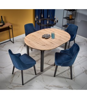 Stół rozkładany RINGO 102 cm - 142 cm w kolorze dąb artisan do salonu w stylu industrialnym oraz przemysłowym.