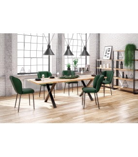 Stół rozkładany APEX 120 cm - 200 cm drewno dąb do salonu oraz jadalni w stylu industrialnym oraz przemsyłowym.