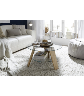 Stolik kawowy LUBLIN 75 cm dąb do salonu w stylu nowoczesnym, klasycznym oraz skandynawskim.