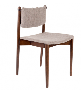 Krzesło TORRANCE ciemnobrązowe z siedziskiem w jodełkę