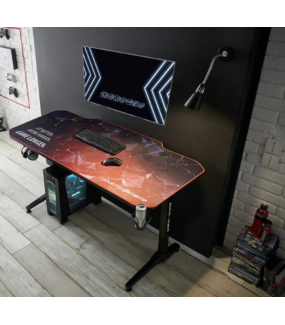 Profesjonalne biurko gamingowe z praktycznymi uchwytami świetnie będzie się prezentować w nowoczesnym pokoju młodzieżowym.