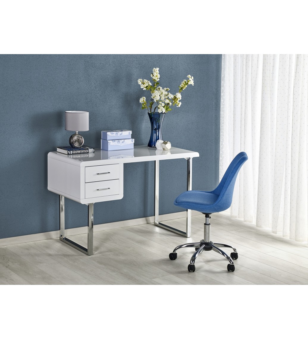 Biurko LEGRAND 120 cm białe całkowicie odmieni charakter pokoju, biura czy domowego gabinetu.