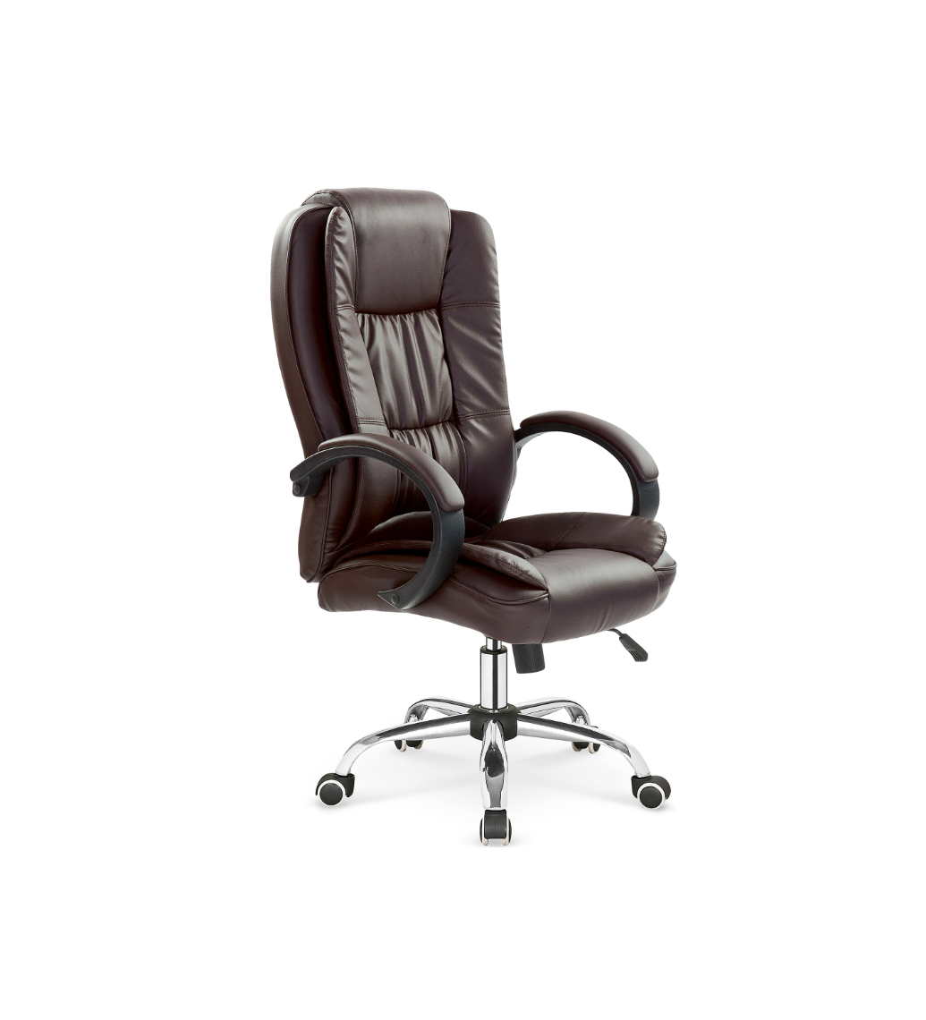 Fotel biurowy RELAX brązowy sprawdzi się w biurze, domowym gabinecie oraz pokoju młodzieżowym.