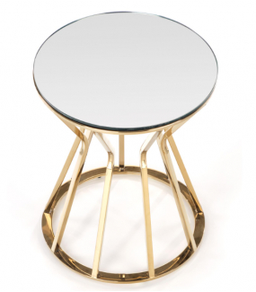 Nowoczesny stolik kawowy AFINA S 45 cm złoty świetnie wpisze się do salonu w stylu, pokoju dziennego czy poczekalni.