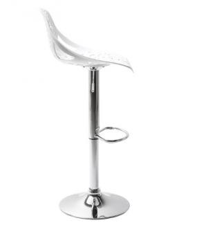 Krzesło barowe ORNAMENT białe będzie świetnie wyglądać w kuchni przy blacie  czy w nowoczesnym pubie.