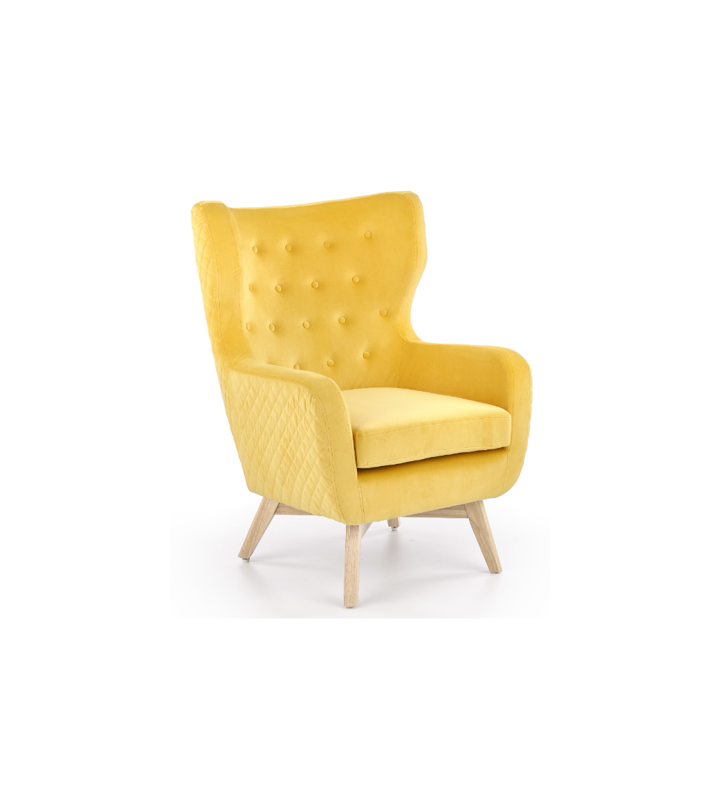 Fotel MARVEL żółty przepięknie zaaranżuje wnętrza salonu, sypialni oraz eleganckich restauracji czy hoteli