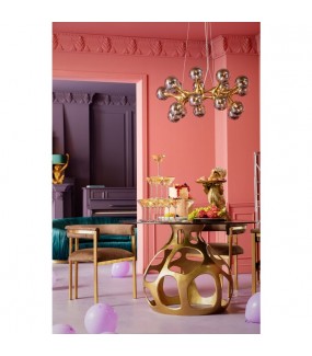 Lampa wisząca ATOMIC BALLS 140 cm złota do salonu, pokoju dziennego.