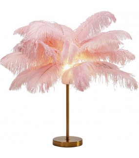 Lampa stołowa FEATHER PALM 60 Cm  Pióra różowa