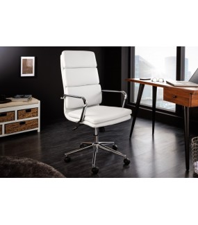 Fotel biurowy LUGO biały z obrotowym siedziskiem sprawdzi się w aranżacji nowoczesnej, klasycznej czy skandynawskiej.