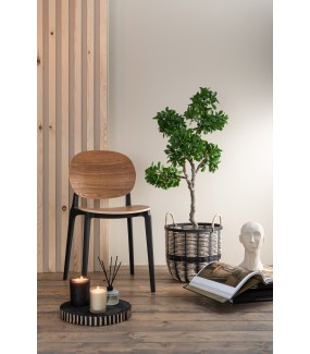 Krzesło z drewna BASIC brązowo czarne