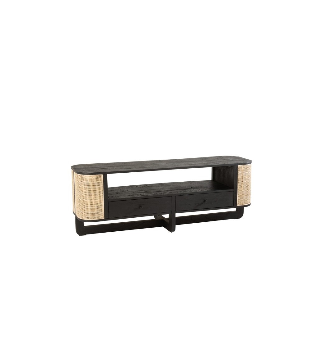 Stolik pod TV MOLLY 140 cm czarny sprawdzi się w salonie w stylu skandynawskim oraz nowoczesnym