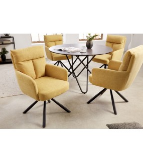 Krzesło ASTRID Z Obrotowym Siedziskiem żółte do salonu, pokoju, jadalni czy kuchni.