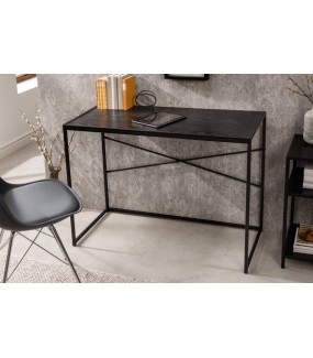 Piękne biurko FONTERA 100 cm czarne do salonu, przedpokoju urządzonego w stylu industrialnym oraz przemysłowym.