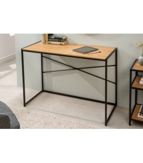 Piękne biurko ALPERA 100 cm w optyce dębu do salonu, przedpokoju urządzonego w stylu industrialnym oraz przemysłowym.