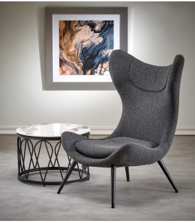 Designerski fotel ATLANTIS szary sprawdzi się w sypialni, salonie, pokoju dziennym czy poczekalni.