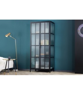 Witryna OLIMPIA 80 cm czarna do salonu urządzonego w stylu industrialnym, przemysłowym oraz loftowym.