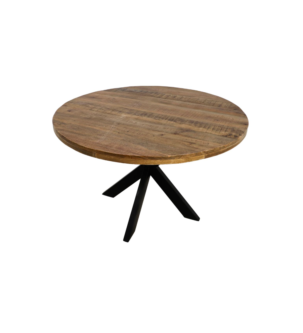 Stół MELBOURNE 140 cm drewno mango świetnie sprawdzi się w salonie, pokoju, jadalni w stylu industrialnym.
