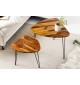 Piękny Stolik kawowy CALDAS set 2 drewno sheesham do salonu urządzonego w stylu industrialnym.