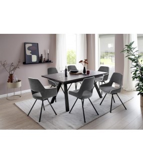 Stół rozkładany TOBAGO 180 cm - 260 cm ceramika antracytowy do salonu w stylu nowoczesnym oraz klasycznym.