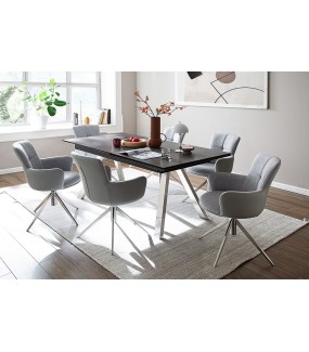 Stół rozkładany TOBAGO II 180 cm - 260 cm ceramika antracytowy do salonu urządzonego w stylu nowoczesnym.
