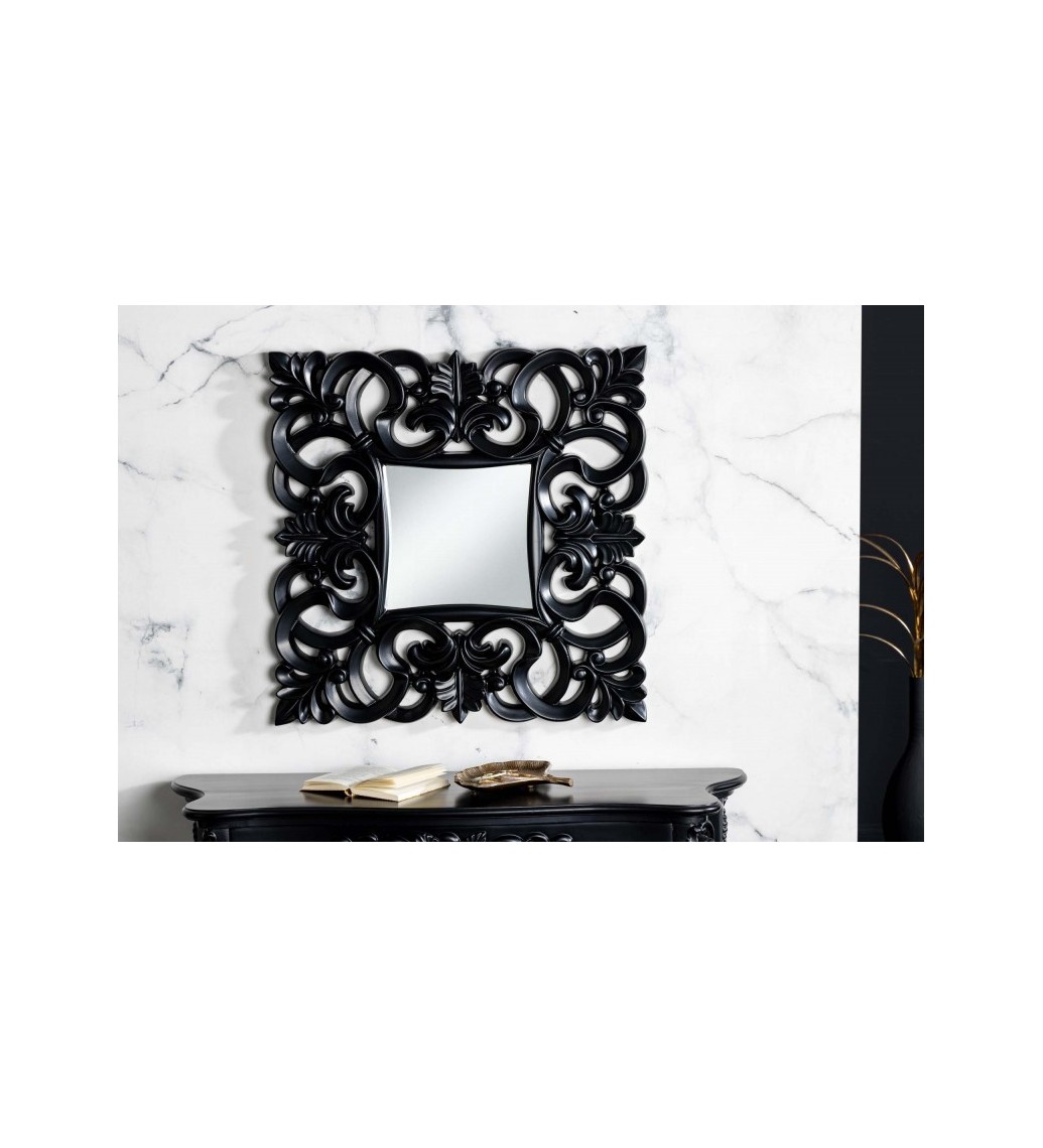 Piękne lustro NEGRE w kolorze czarnym do salonu urządzonego w stylu klasycznym.