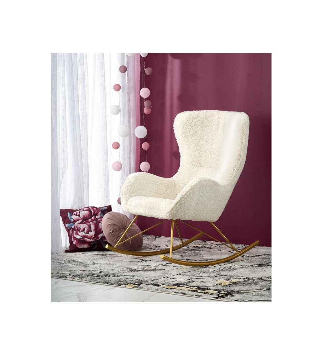 Przepiękny bujany fotel LIBERTO do salonu w stylu nowoczesnym, klasycznym oraz glamour.
