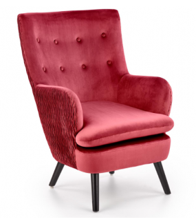 Stylowy fotel RAVEL bordowy świetnie zaprezentuje się w salonie, pokoju czy domowym gabinecie.