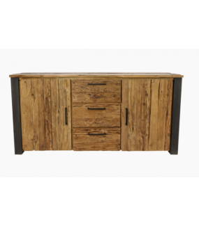 Komoda ATLANTA 170 cm drewno teak do salonu urządzonego w stylu industrialnym.