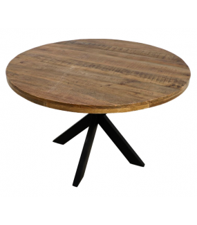 Stół Canberra 120 cm drewno mango do salonu urządzonego w stylu industrialnym, przemysłowym oraz loftowym.
