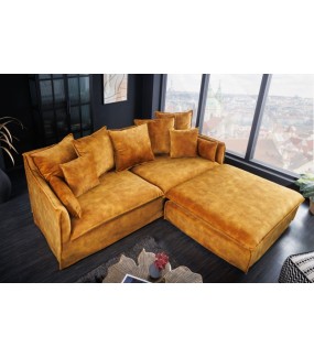 Sofa HEAVENLY Heaven 215 cm musztardowa do salonu w stylu nowoczesnym.