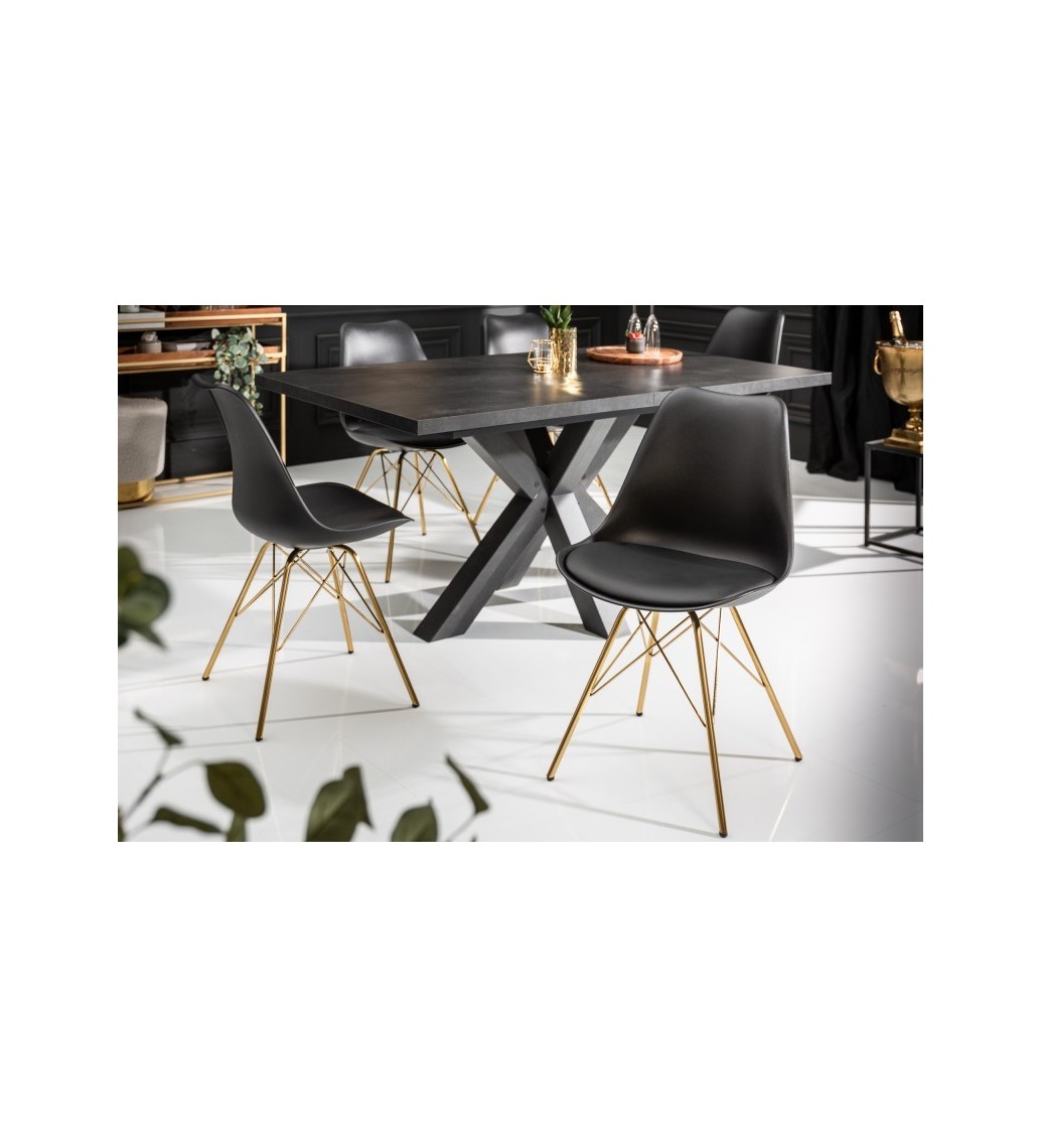 Krzesło RUFO II Scandinavia czarne do salonu urządzonego w stylu klasycznym, nowoczesnym oraz skandynawskim.