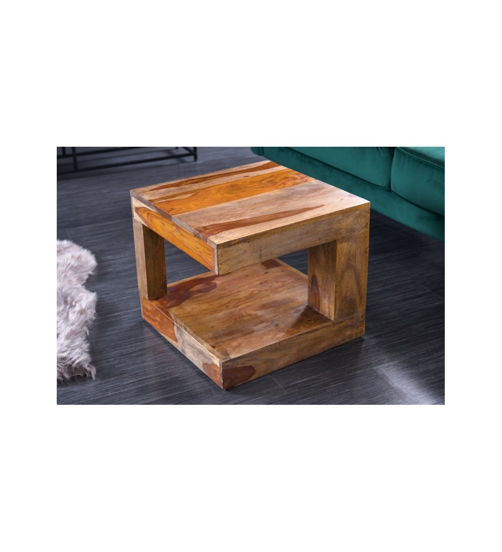 Stolik kawowy JASPER 45 cm drewno sheesham do salonu urządzonego w stylu klasycznym