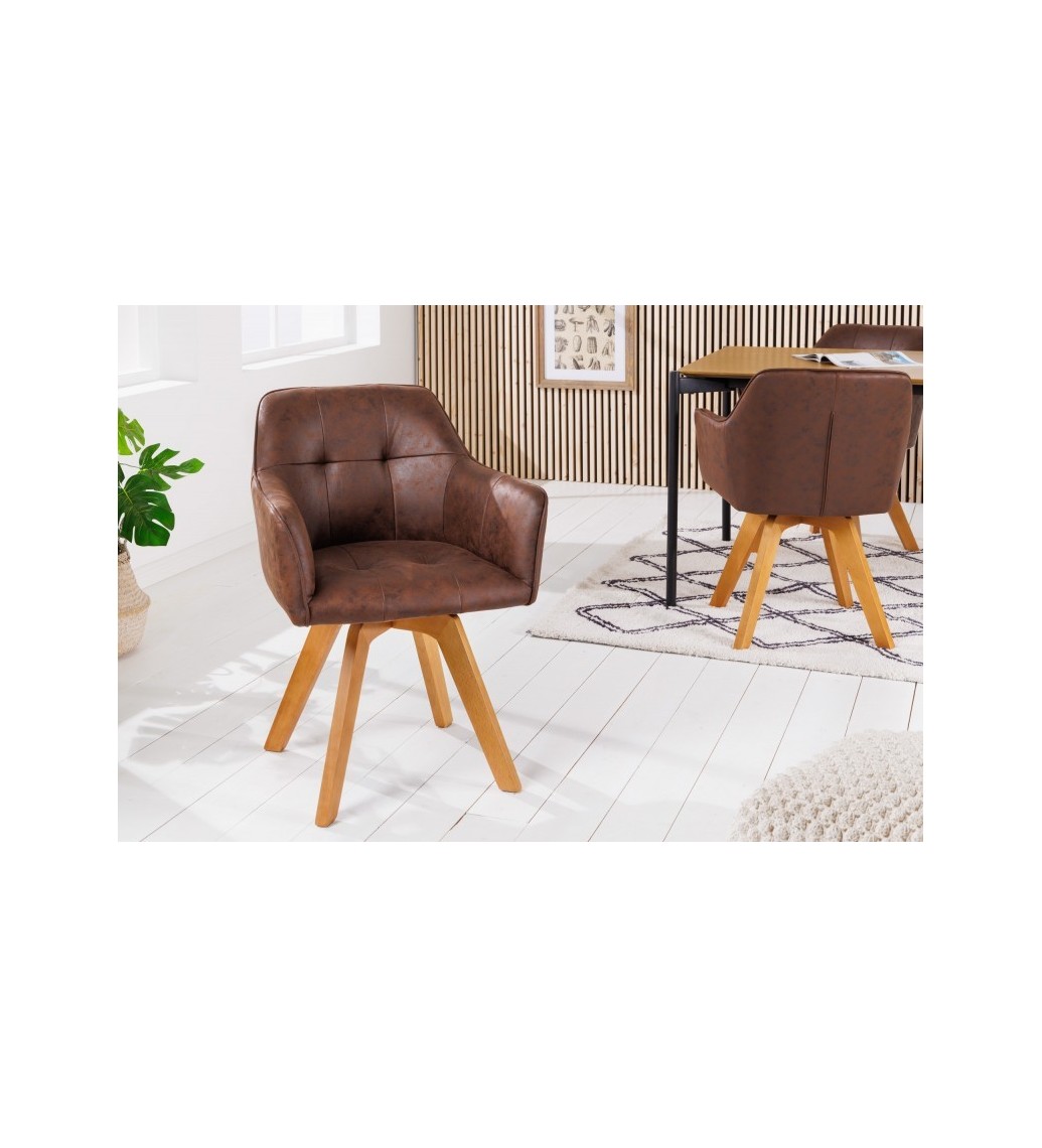 Krzesło obrotowe TAVIRA brązowe do salonu oraz jadalni w stylu nowoczesnym oraz klasycznym.