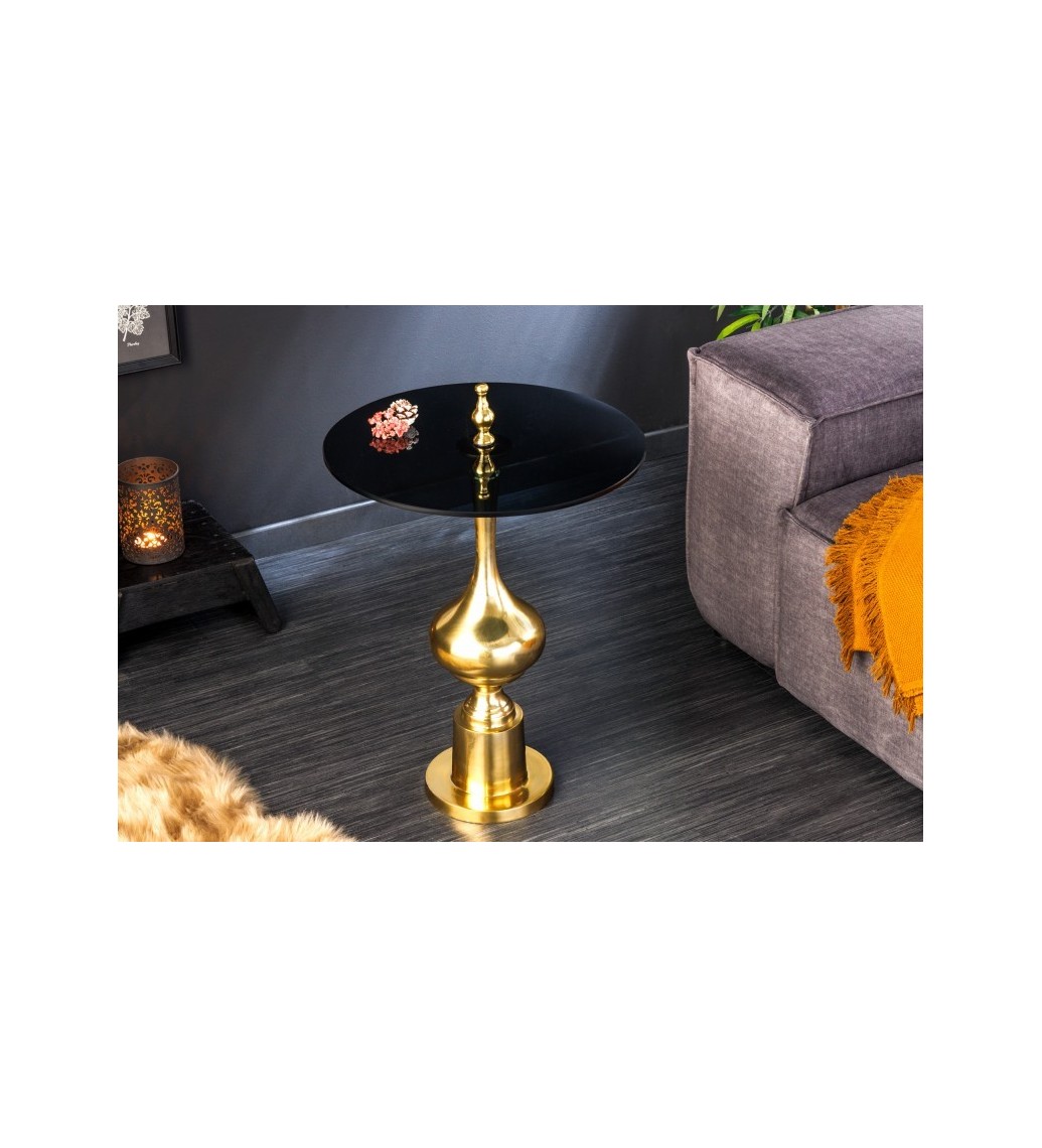 Stolik kawowy MONZA 44 cm złoty do salonu urządzonego w stylu glamour.