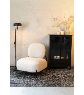 Designerski fotel LOUNGE POLLY biały do salonu czy pokoju dziennego.