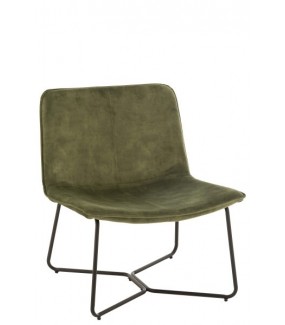 Fotel ISABEL zielony świetnie zaprezentuje się w salonie, pokoju w stylu industrialnym.